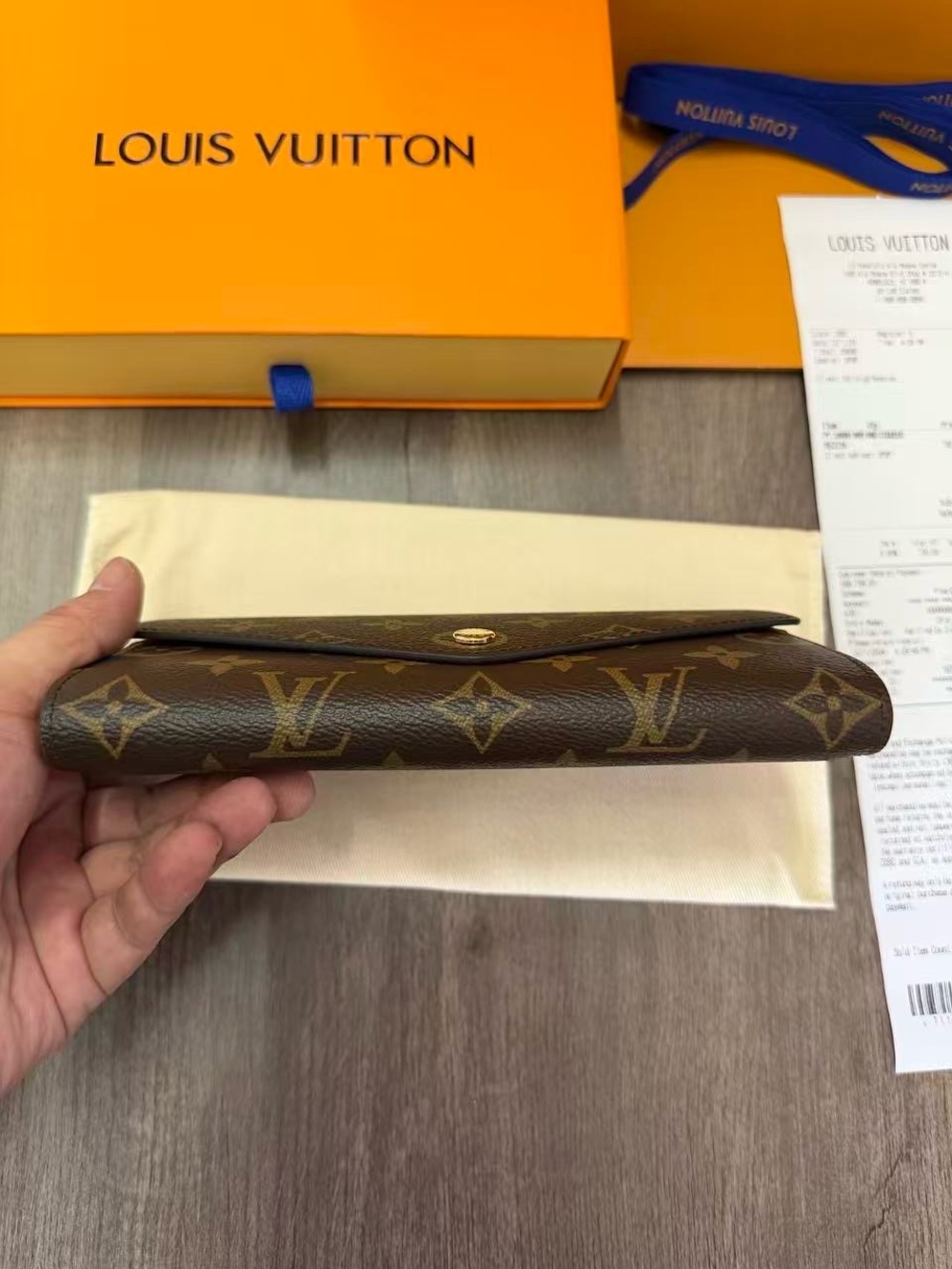 Louis Vuitton Brown Monogram Envelope Wallet with Gold-Tone Snap - Picture 5 of 16